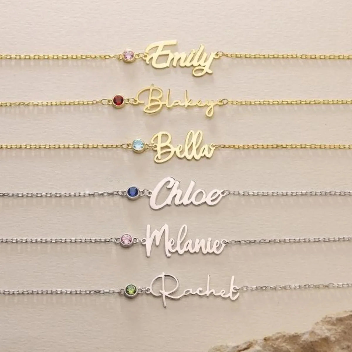 Bracelet Personnalisé DIY Avec Pierre De Naissance Pour Femme, Bracelet Avec Nom Personnalisé Pour Elle, Cadeau D'Anniversaire, Bracelet Exquis Et Tendance