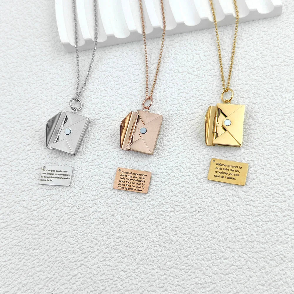 Collier Enveloppe Message Personnalisé